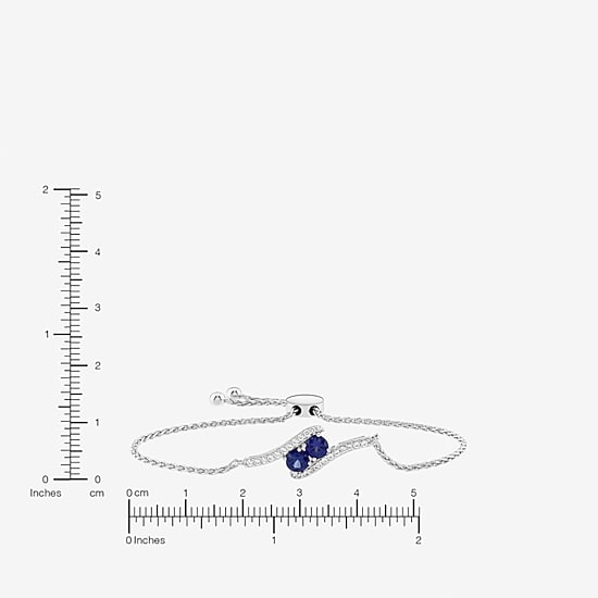 Limited Quantities! Womens Lab Created Blue Sapphire Sterling Silver Bolo Bracelet