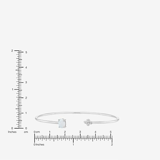 Limited Quantities! Womens White Opal Sterling Silver Cuff Bracelet