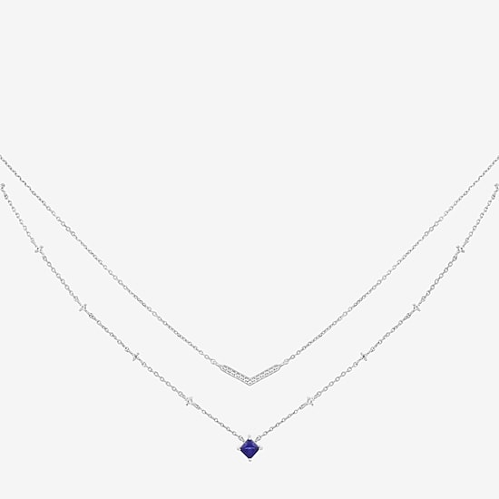 Limited Quantities! Womens Lab Created Blue Sapphire Sterling Silver 18 Inch Pendant Necklace