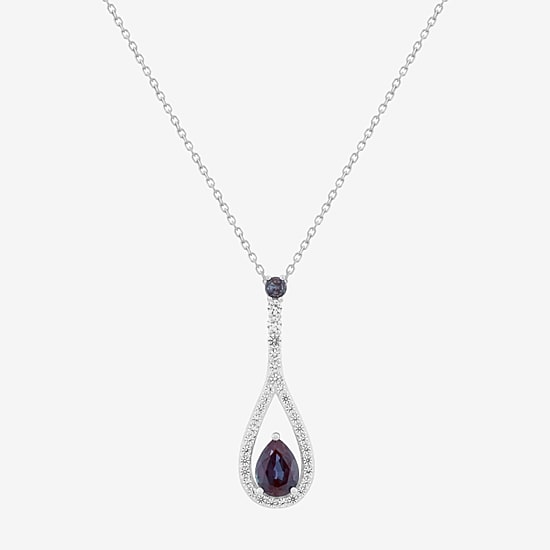 Limited Quantities! Womens Lab Created Blue Alexandrite Sterling Silver 18 Inch Pendant Necklace