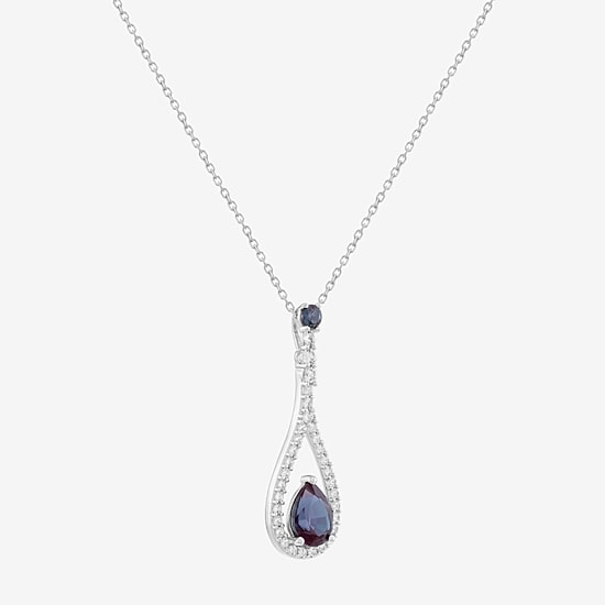 Limited Quantities! Womens Lab Created Blue Alexandrite Sterling Silver 18 Inch Pendant Necklace