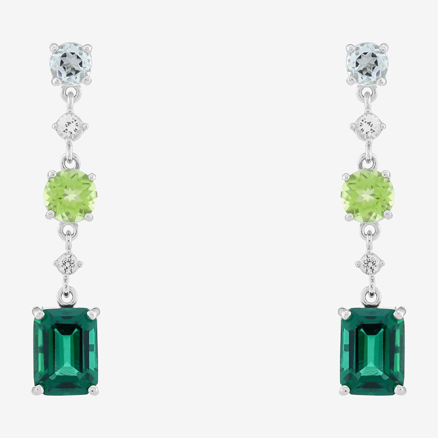 Limited Quantities! Womens Lab Created Green Emerald Sterling Silver Drop Earrings