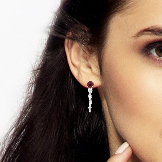 Limited Quantities! Womens Lab Created Red Ruby Sterling Silver Drop Earrings