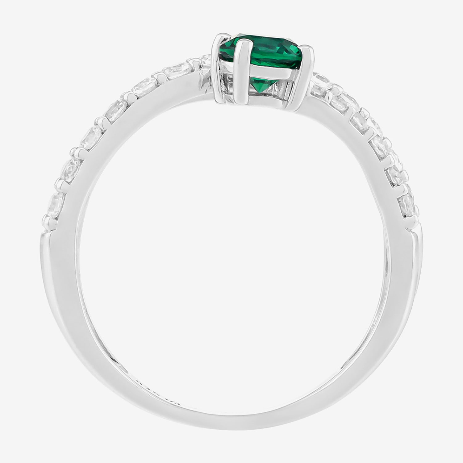 Limited Quantities! Womens Lab Created Green Emerald Sterling Silver Cocktail Ring