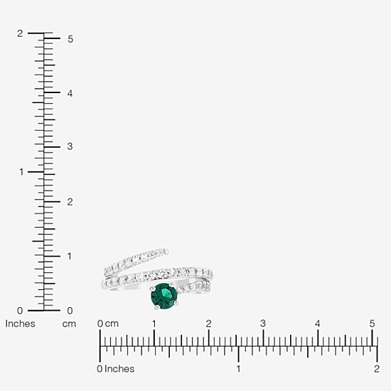 Limited Quantities! Womens Lab Created Green Emerald Sterling Silver Cocktail Ring