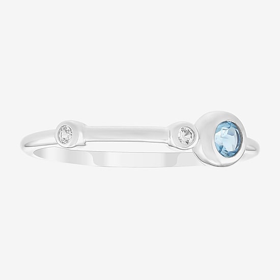 Limited Quantities! Womens Genuine Blue Topaz Sterling Silver Ring Set