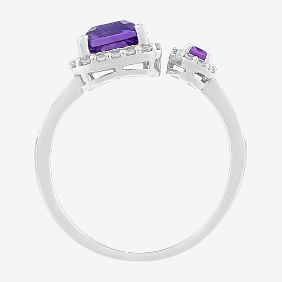 Limited Quantities! Womens Genuine Purple Amethyst Sterling Silver Cocktail Ring