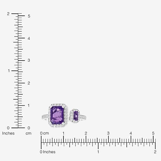 Limited Quantities! Womens Genuine Purple Amethyst Sterling Silver Cocktail Ring