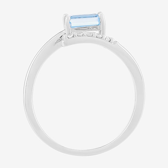Limited Quantities! Womens Genuine Blue Topaz Sterling Silver Cocktail Ring
