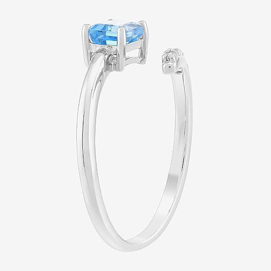 Limited Quantities! Womens Genuine Blue Topaz Sterling Silver Cocktail Ring