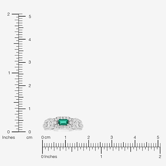 Limited Quantities! Womens Lab Created Green Emerald Sterling Silver Band