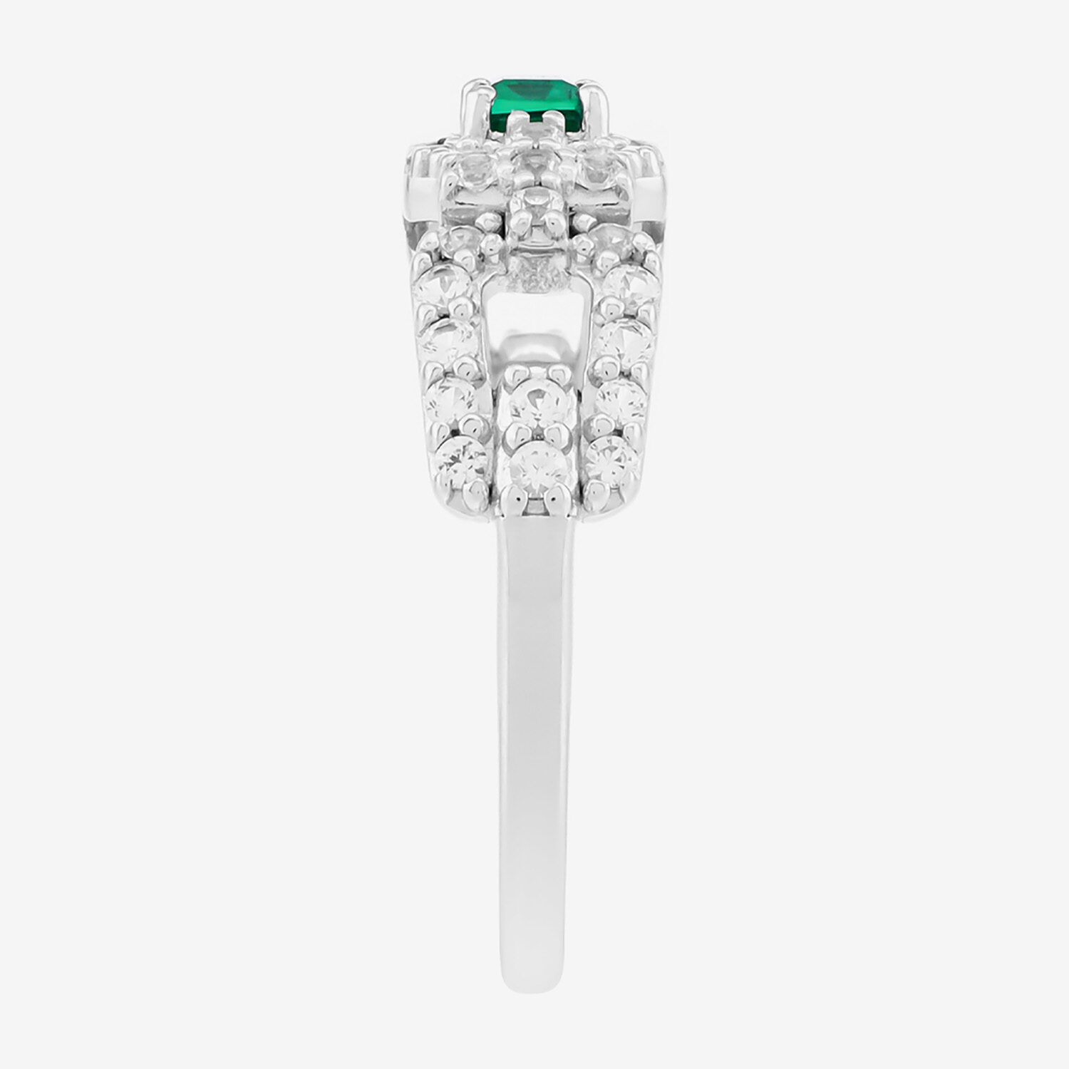 Limited Quantities! Womens Lab Created Green Emerald Sterling Silver Band