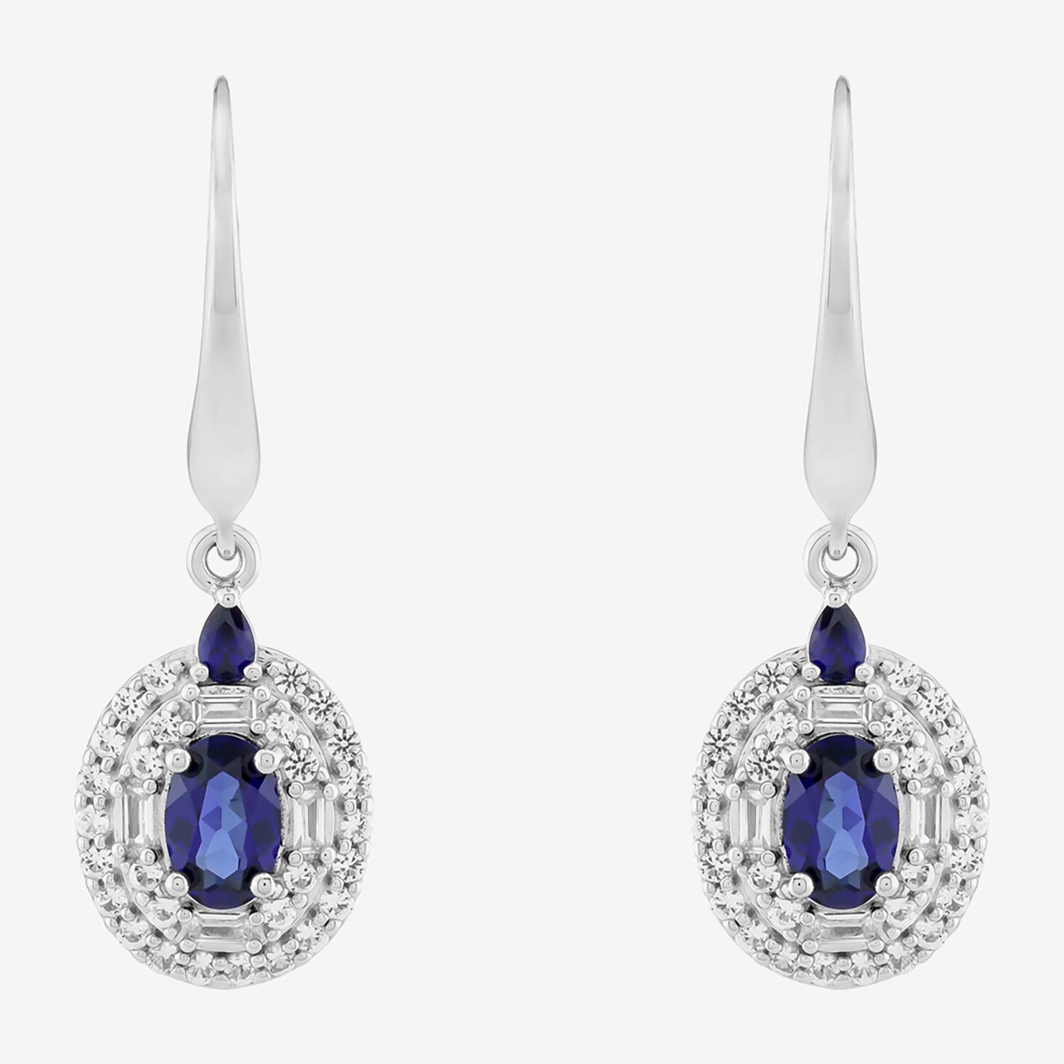 Limited Quantities! Womens Lab Created Blue Sapphire Sterling Silver Drop Earrings