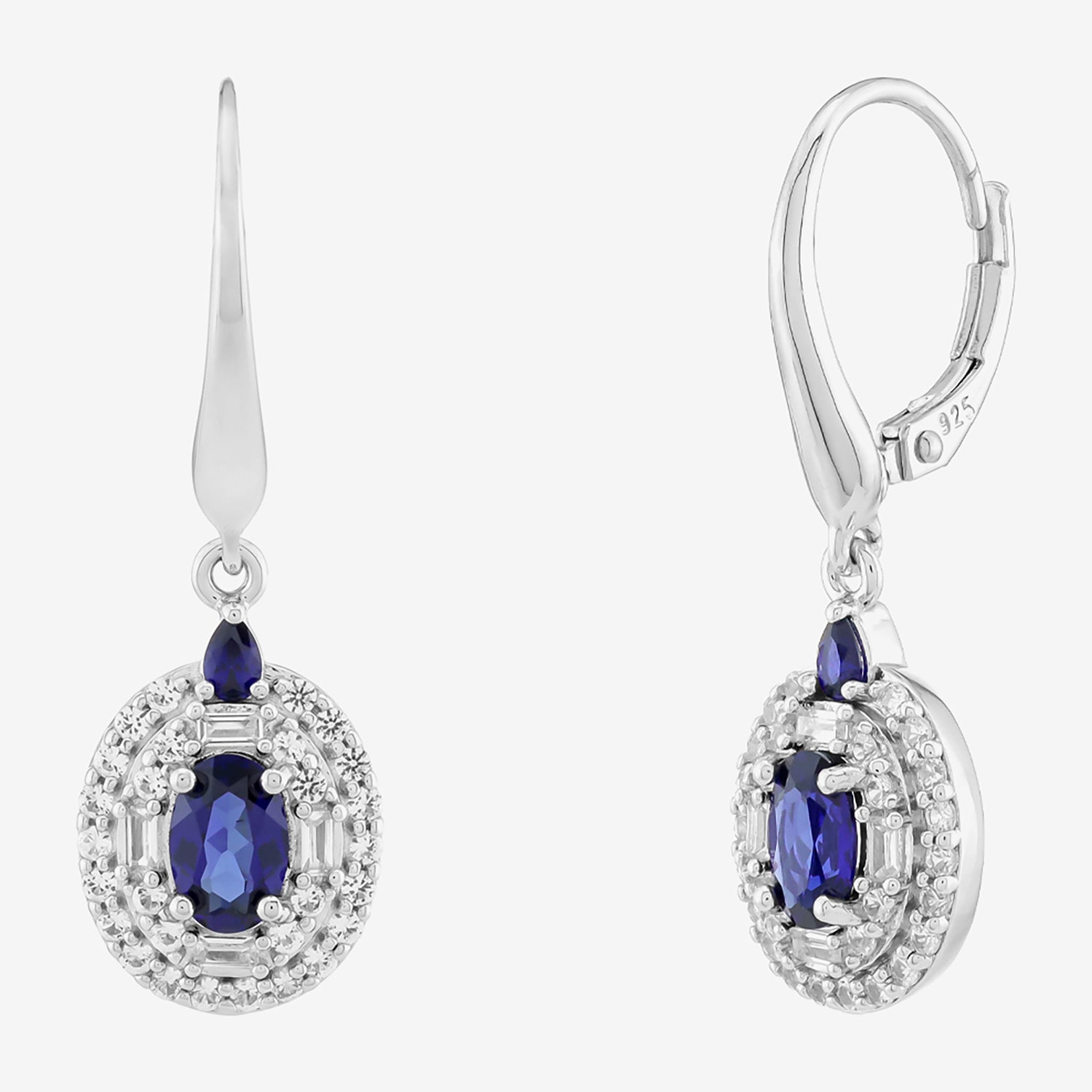 Limited Quantities! Womens Lab Created Blue Sapphire Sterling Silver Drop Earrings