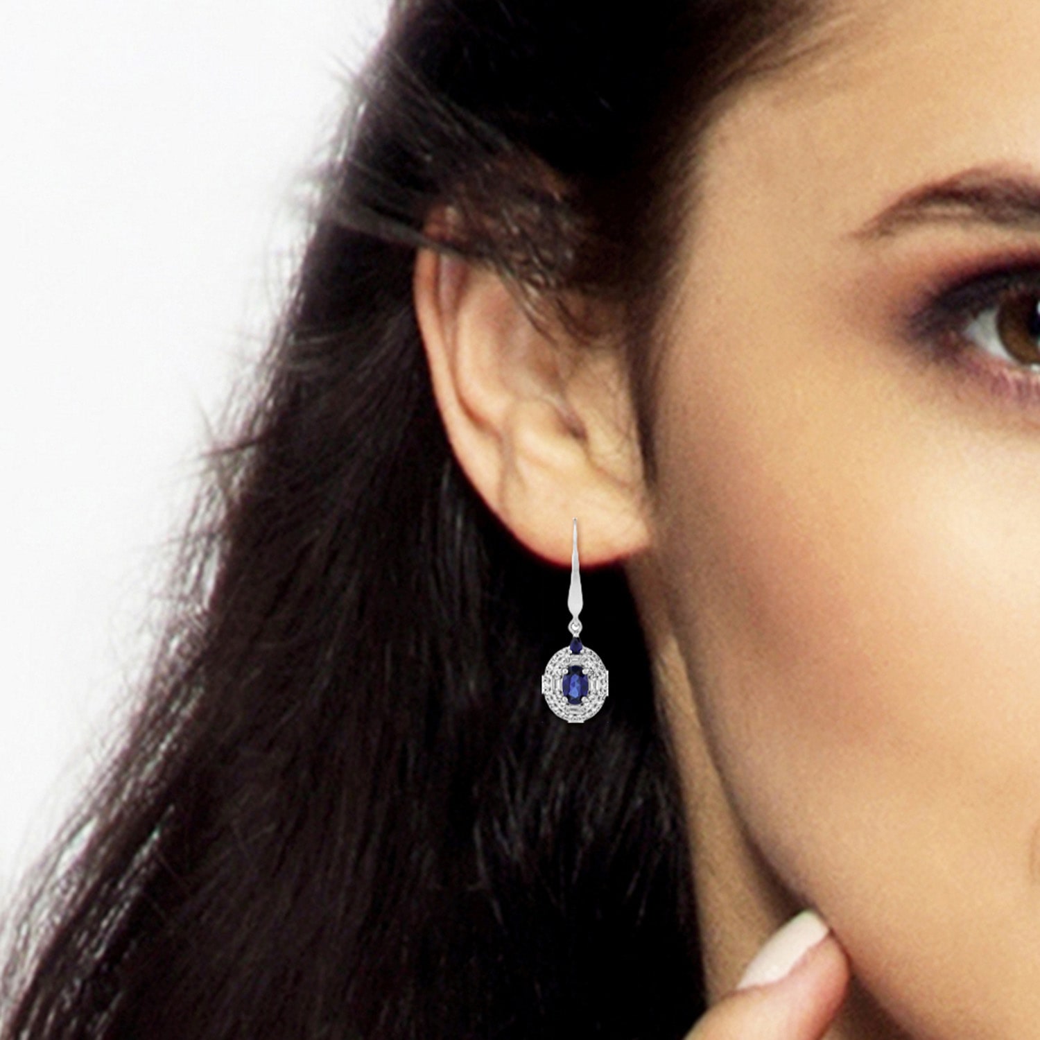 Limited Quantities! Womens Lab Created Blue Sapphire Sterling Silver Drop Earrings