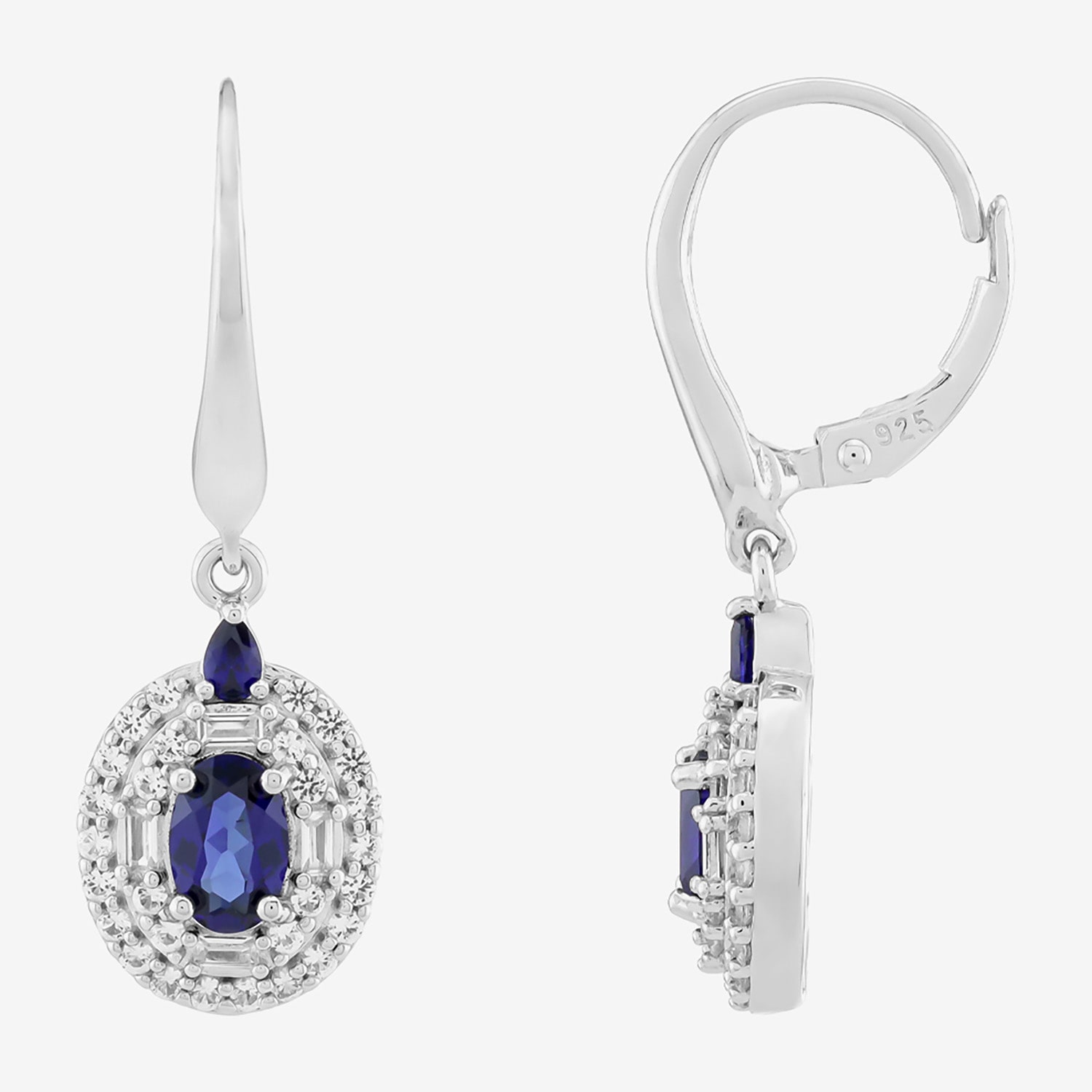 Limited Quantities! Womens Lab Created Blue Sapphire Sterling Silver Drop Earrings