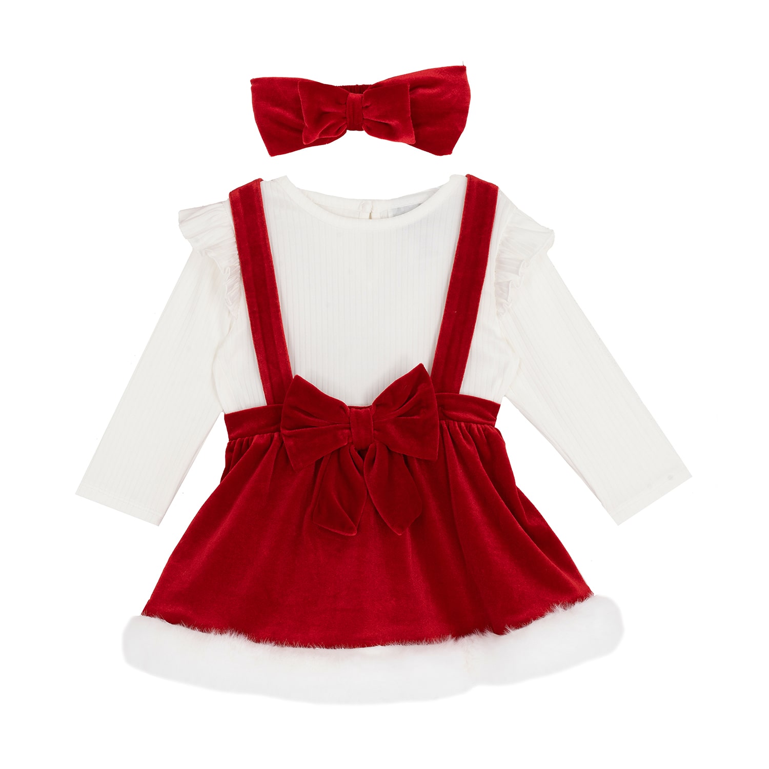 Rare Editions Toddler Girls Velvet 3-pc. Dress Set