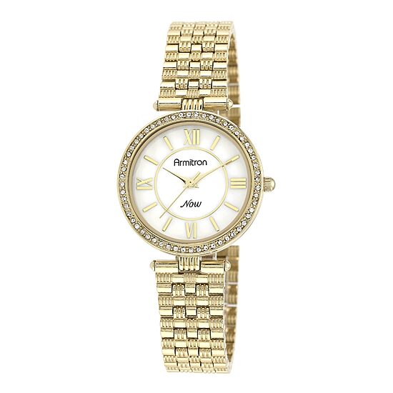 Armitron® Now® Womens Textured Gold-Tone Bracelet Watch