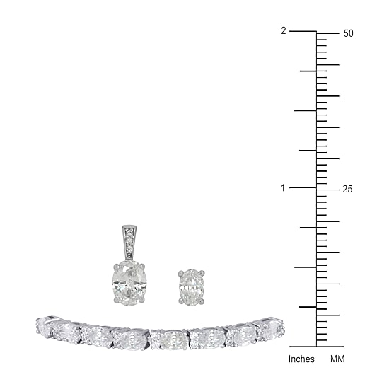 DiamonArt® White Cubic Zirconia Sterling Silver 3-pc. Jewelry Set