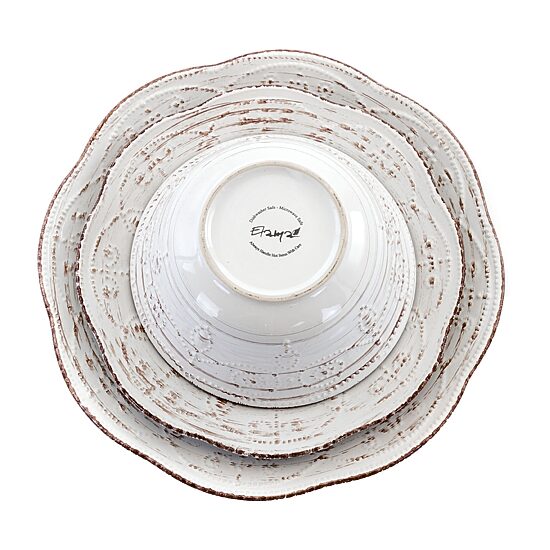Elama Rustic Birch 16-pc. Stoneware Dinnerware Set