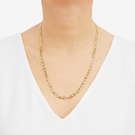 Mens 14K Gold 8 1/2 Inch Solid Link Chain Bracelet