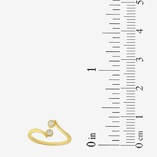 White Cubic Zirconia 10K Gold Adjustable Toe Ring