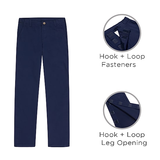 IZOD Little & Big Kid Boys Adaptive Adjustable Features Easy-on + Easy-off Straight Regular Fit Flat Front Pant