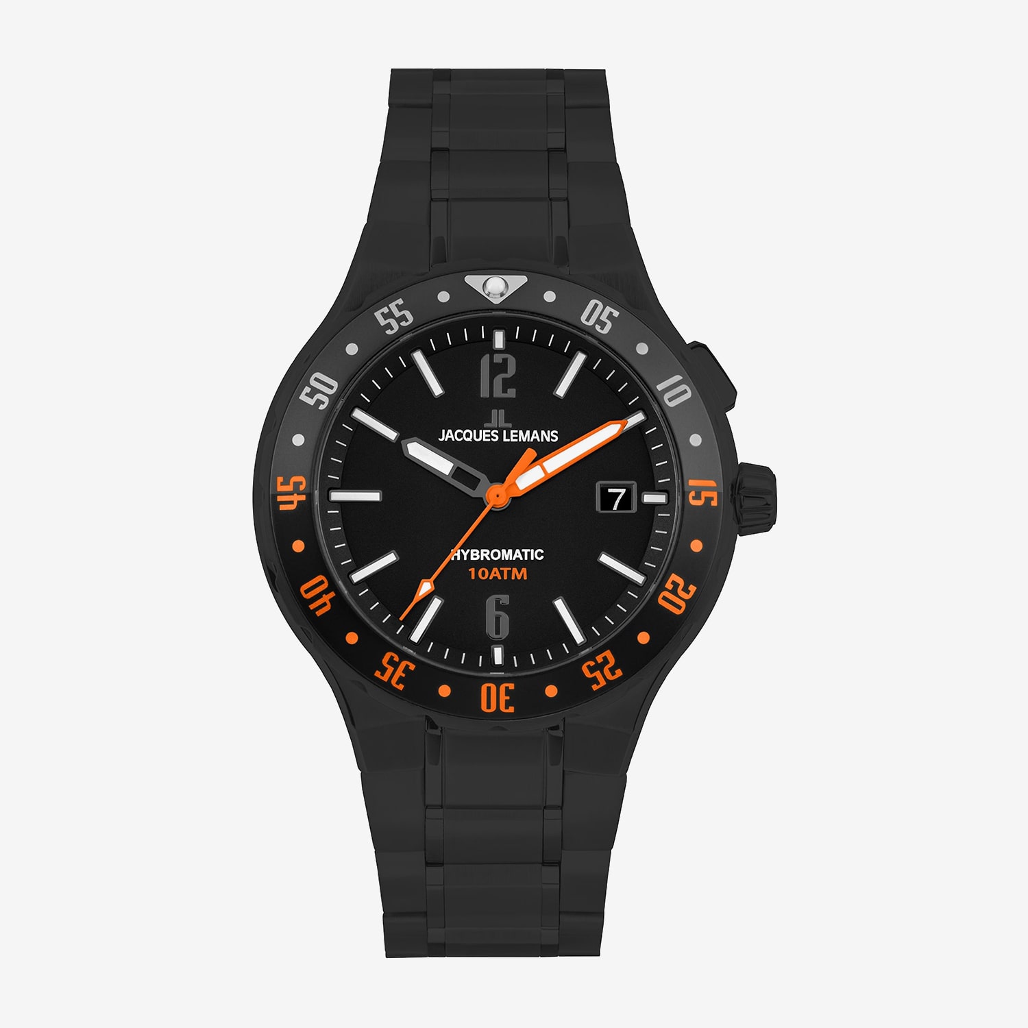 Jacques Lemans Mens Automatic Black Stainless Steel Strap Watch Wjl0027505