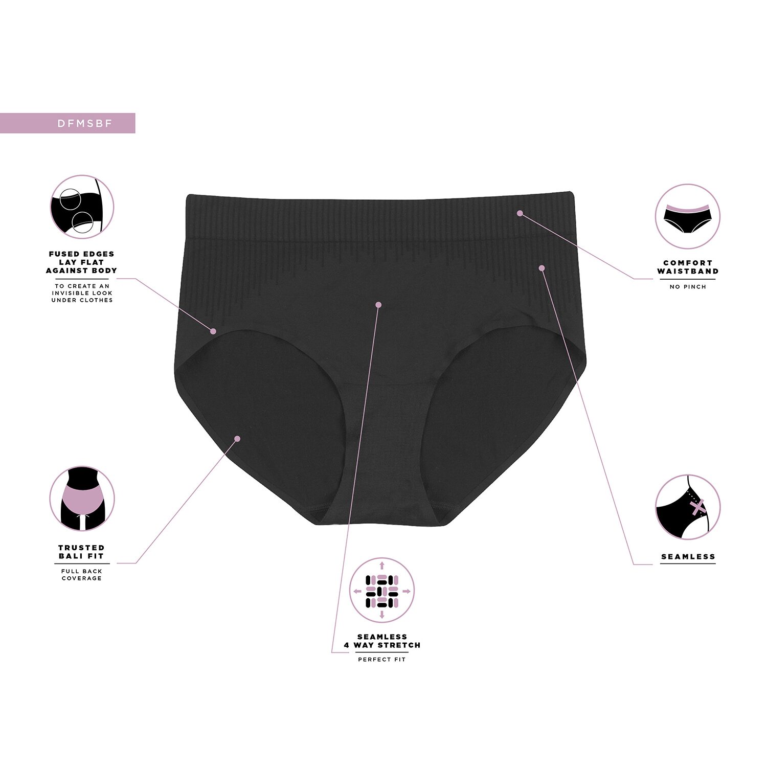 Bali Comfort Revolution Womens Seamless Cooling Brief Panty Dfmsbf