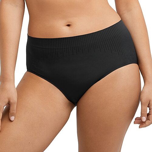 Bali Comfort Revolution Womens Seamless Cooling Brief Panty Dfmsbf In Black