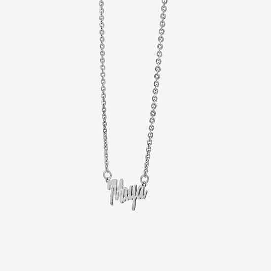 Womens Sterling Silver 16 Inch Name Necklace