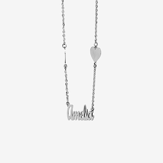 Womens Sterling Silver 16 Inch Name Necklace