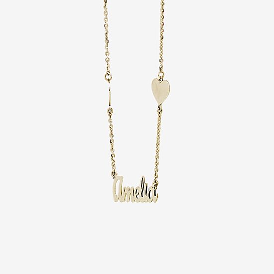 Womens 14K Gold Over Silver 16 Inch Name Necklace