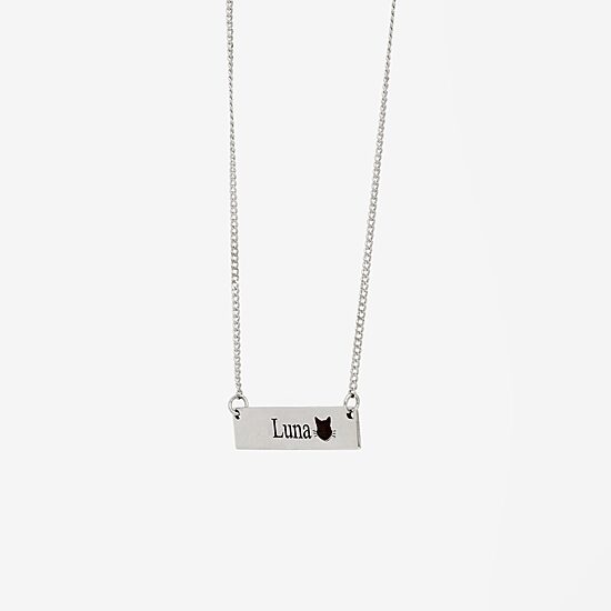 Womens Sterling Silver 18 Inch Name Necklace