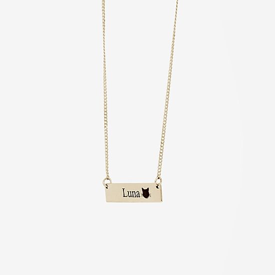 Womens 14K Gold Over Silver 18 Inch Name Necklace
