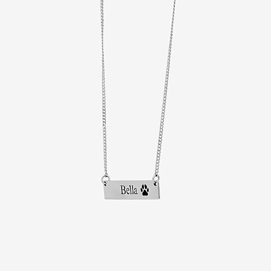 Womens Sterling Silver 16 Inch Name Necklace