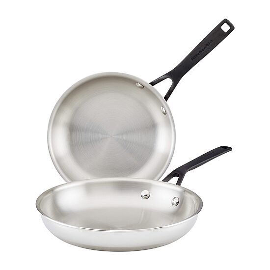 KitchenAid 5-Ply Clad Stainless Steel 2-pc. Frying Pan