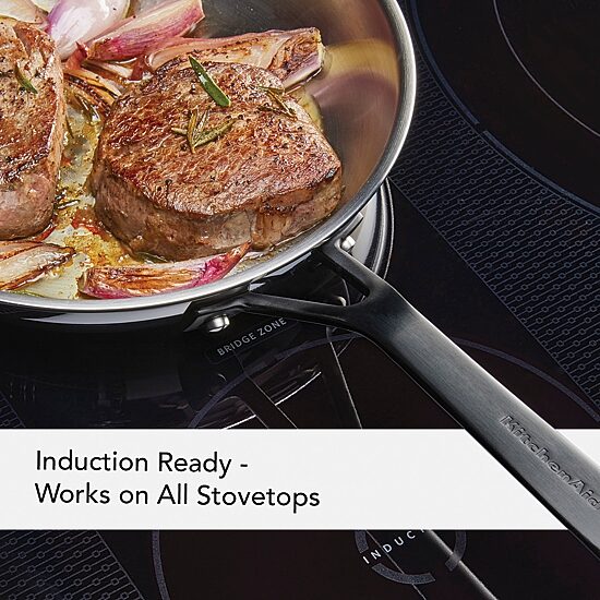 KitchenAid 5-Ply Clad Stainless Steel 2-pc. Frying Pan