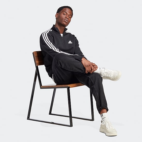 adidas Mens Mock Neck Long Sleeve Active Quarter-Zip Pullover