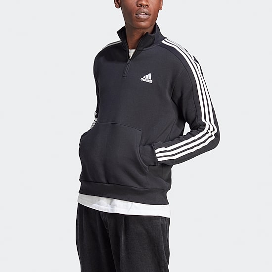 adidas Mens Mock Neck Long Sleeve Active Quarter-Zip Pullover