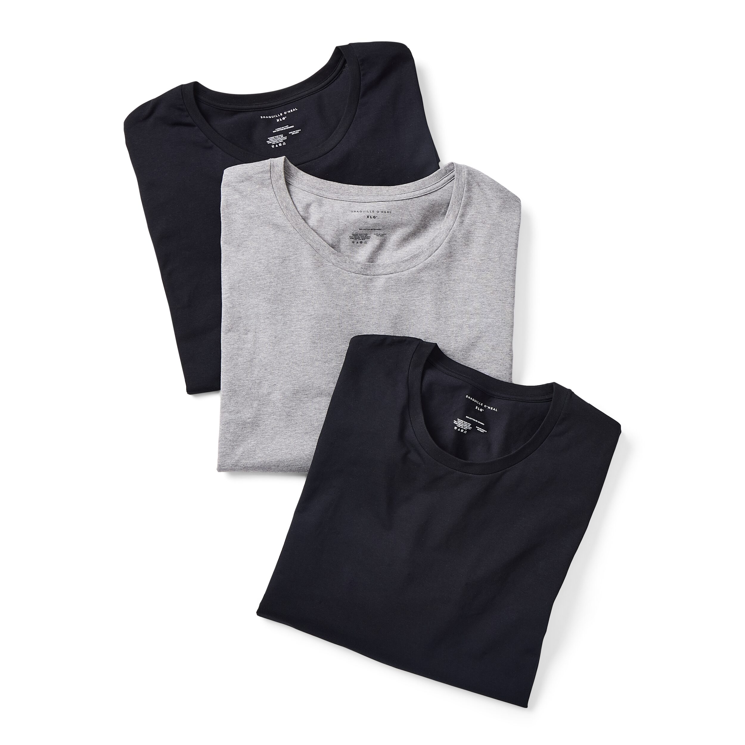 Shaquille O'Neal XLG™ Activated Cooling Mens 3 Pack Short Sleeve Crew Neck T-Shirt Tall