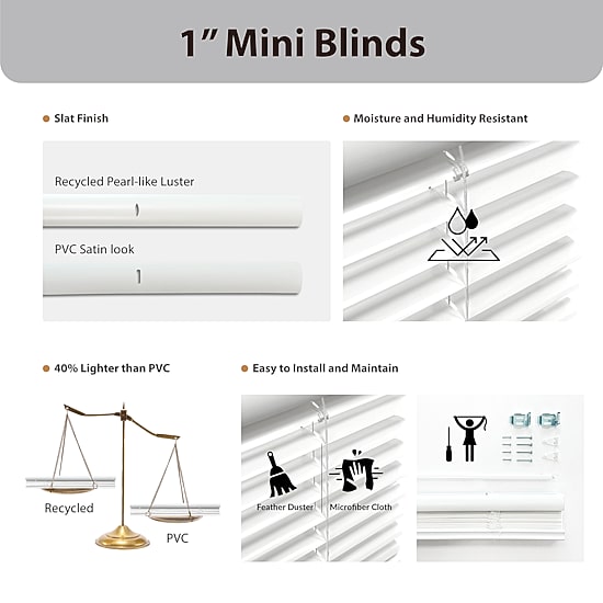 Eco Estates 1" Room Darkening Cordless Mini Blind