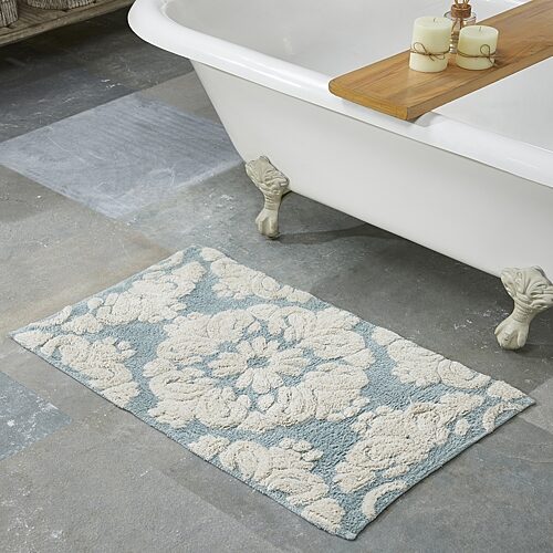 Better Trends Medallion Bath Rug In Blue