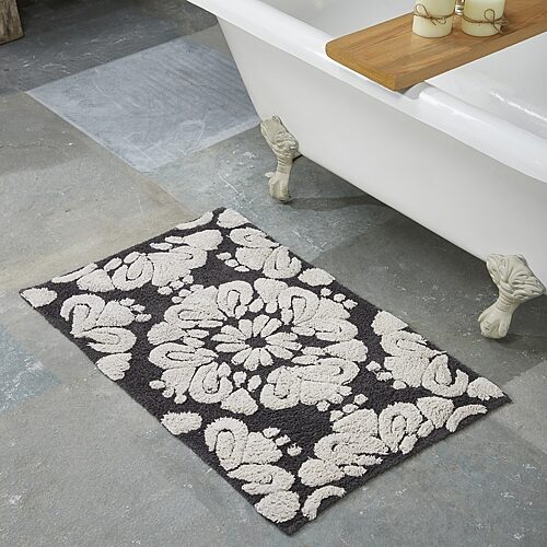 Better Trends Medallion Bath Rug In Black