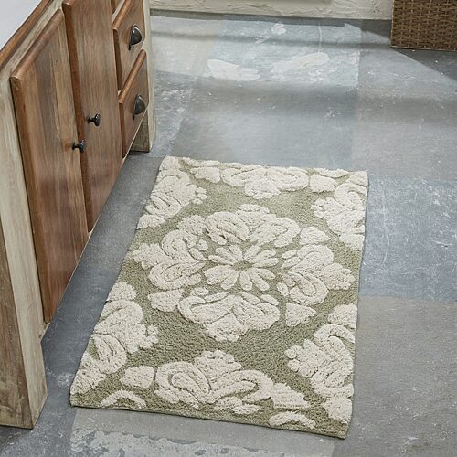 Better Trends Medallion Bath Rug In Green