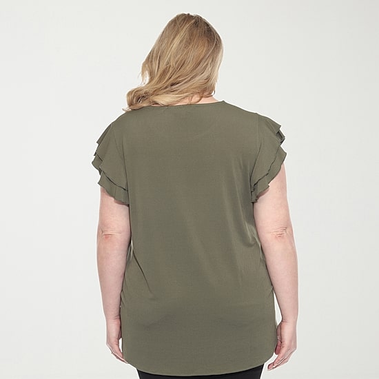 White Mark Plus Womens Round Neck Short Sleeve Tunic Top