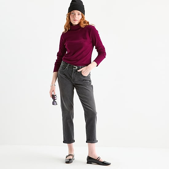 St. John's Bay Womens Turtleneck Long Sleeve T-Shirt