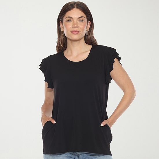 White Mark Womens Round Neck Short Sleeve Tunic Top