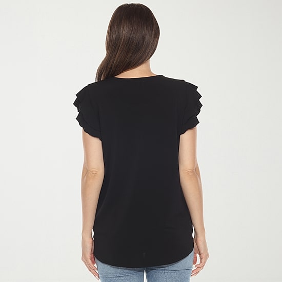White Mark Womens Round Neck Short Sleeve Tunic Top
