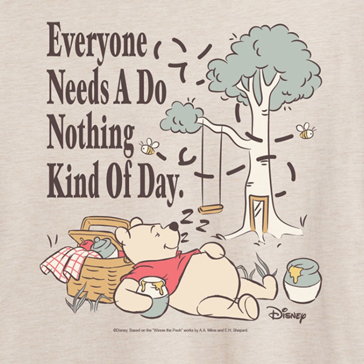 Womens Juniors Crew Neck Short Sleeve Oversized Winnie The Pooh Graphic T-Shirt